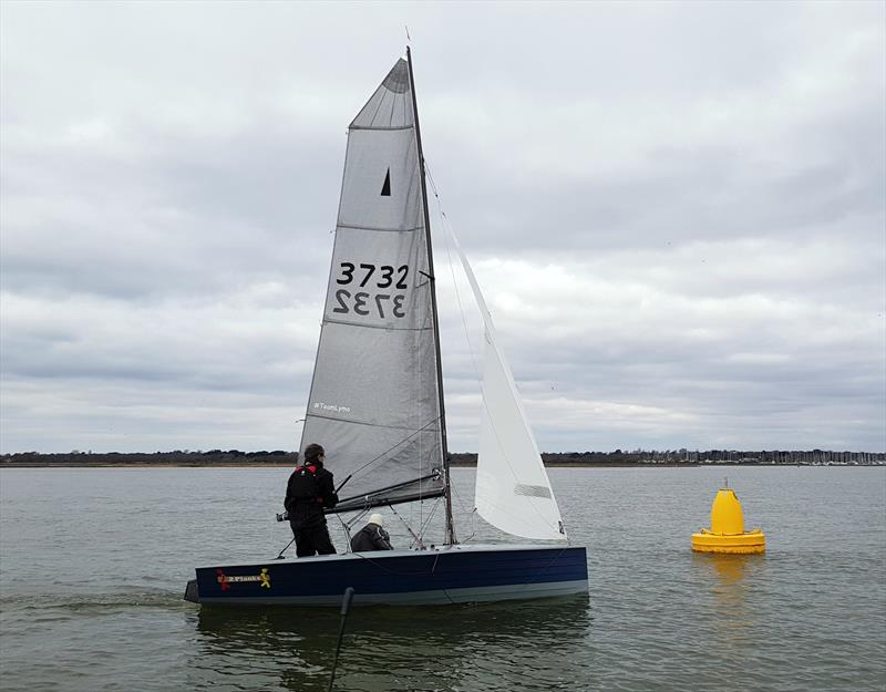 John Cooper and Beccie Wigley's Merlin Rocket during LTSC Sunday Early Points Series day 4 photo copyright Richard Russell taken at Lymington Town Sailing Club and featuring the Merlin Rocket class