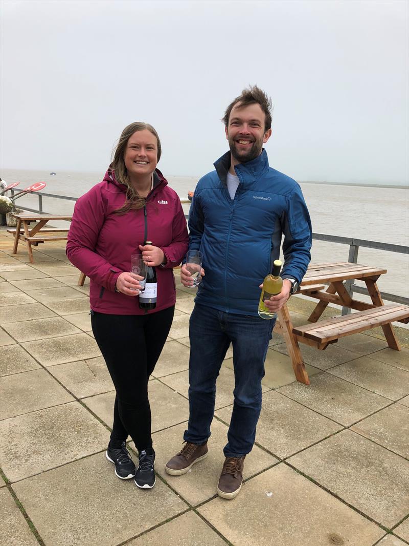 Tim Saxton & Jodie Green win the Craftinsure Silver Tiller Merlin Rocket Open at Aldeburgh photo copyright Fran Gifford taken at Aldeburgh Yacht Club and featuring the Merlin Rocket class