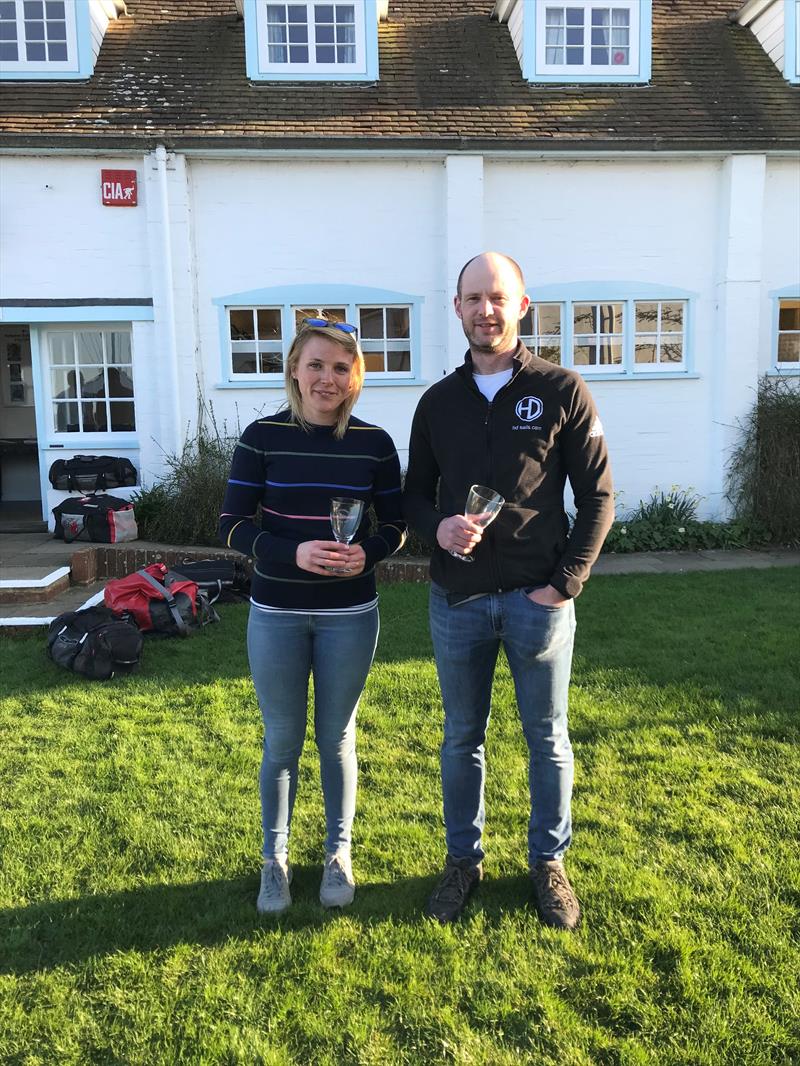 Taxi and Pip win the Merlin Rocket Craftinsure Silver Tiller at Itchenor photo copyright Lou Johnson taken at Itchenor Sailing Club and featuring the Merlin Rocket class