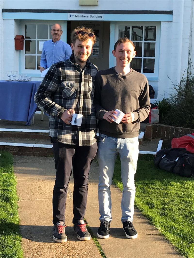 Alex and Will, Silver Fleet Winners in the Merlin Rocket Craftinsure Silver Tiller at Itchenor photo copyright Lou Johnson taken at Itchenor Sailing Club and featuring the Merlin Rocket class