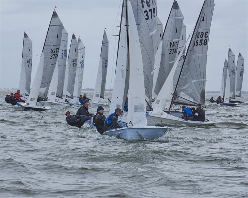 Rounding the first mark during the Craftinsure Merlin Rocket Silver Tiller at Hayling Island - photo © Rob O'Neil