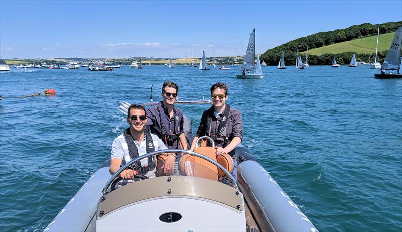 Howard Davies (left) watching the racing at Salcombe Gin Merlin Rocket Week 2019 - photo © Mark Jardine / YachtsandYachting.com