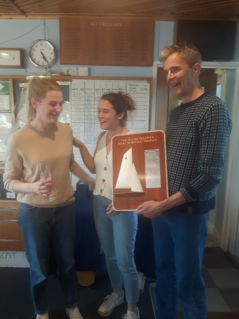 Tim Medcalf & Valerie Hamill win the Merlin Rocket Thames Series photo copyright Graham York taken at Hampton Sailing Club and featuring the Merlin Rocket class