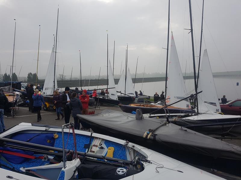 Rigged and undeterred in Blithfield Barrel Round 1 photo copyright Neil David taken at Blithfield Sailing Club and featuring the Merlin Rocket class