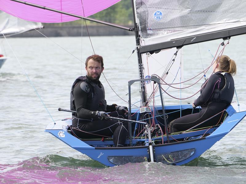 Tim Saxton and Mary Henderson during Craftinsure Merlin Rocket Silver Tiller Round 3 at Starcross photo copyright Garnet Showell taken at Starcross Yacht Club and featuring the Merlin Rocket class