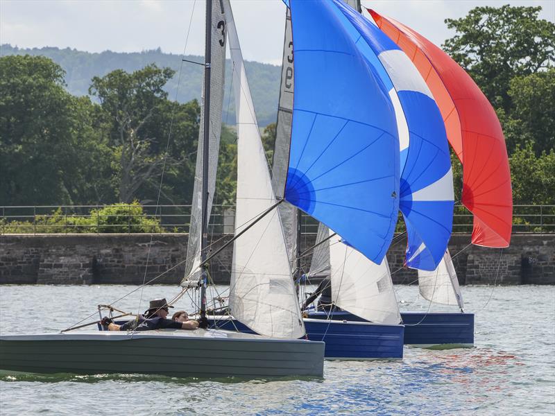 Downwind battle during Craftinsure Merlin Rocket Silver Tiller Round 3 at Starcross - photo © Garnet Showell