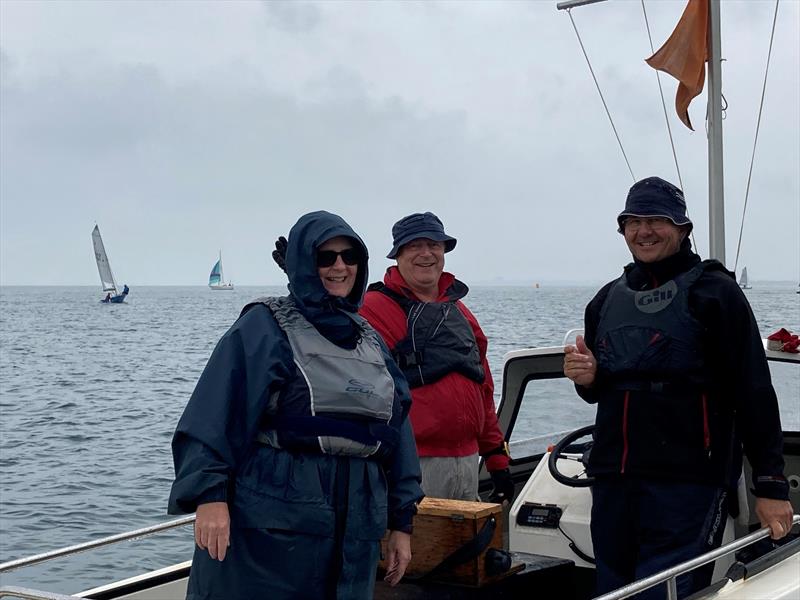 Smiling in the rain during the Craftinsure Merlin Rocket Silver Tiller at Shoreham - photo © Louise Carr