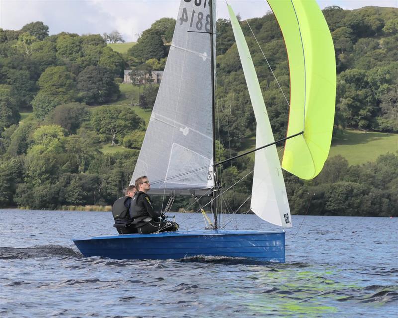 James Goss and Chris Kilsby during the Merlin Rocket Inlands at Bala photo copyright John Hunter taken at Bala Sailing Club and featuring the Merlin Rocket class