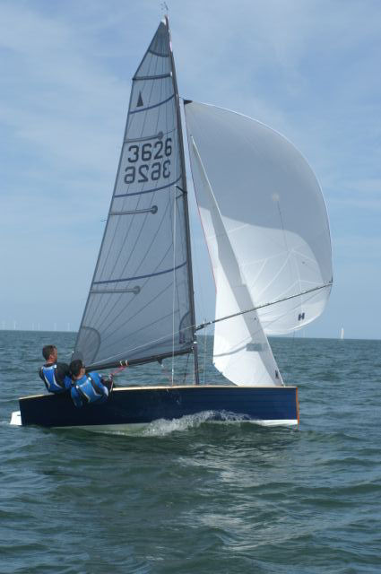 Day one of the Merlin Rocket nationals photo copyright Mark Barnes taken at Whitstable Yacht Club and featuring the Merlin Rocket class