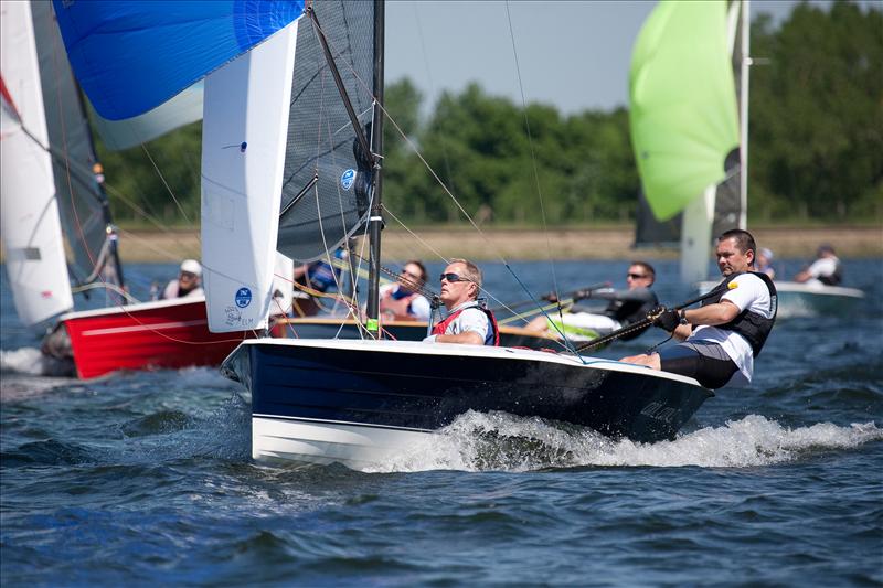 Great sunshine but fluky winds for the Inland Championships photo copyright Demelza Mitchell / www.demelzamitchell.co.uk taken at Queen Mary Sailing Club and featuring the Merlin Rocket class