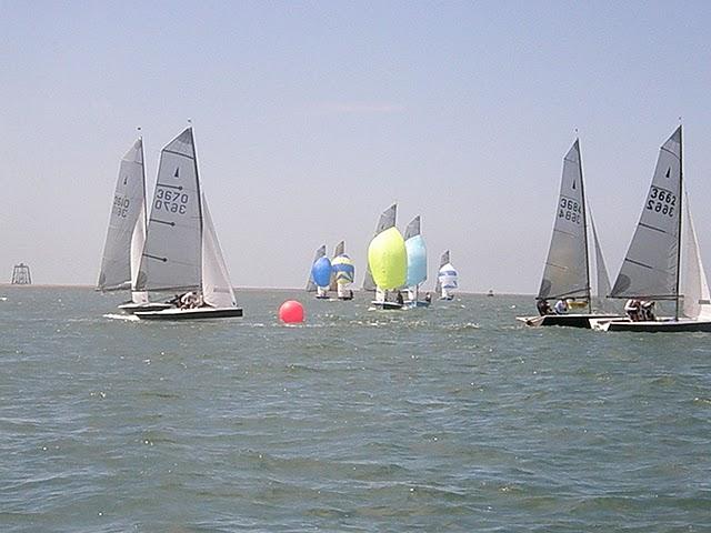 Racing was mixed with a beach party on the sandbanks photo copyright Steve Schofiel taken at Blackpool and Fleetwood Yacht Club and featuring the Merlin Rocket class