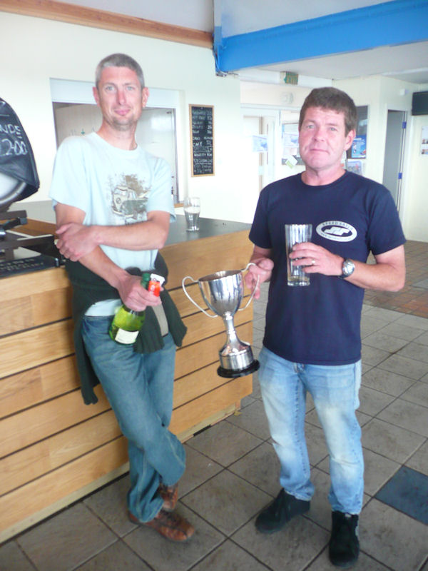 Matt Biggs and Paul Keeling win the Founders Cup at Blithfield photo copyright Rebecca Aldred taken at Blithfield Sailing Club and featuring the Merlin Rocket class