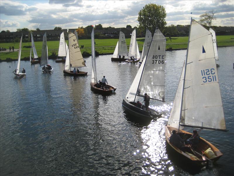 Merlins at Hampton photo copyright Derek May taken at Hampton Sailing Club and featuring the Merlin Rocket class