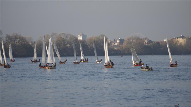18 boats take to the Thames at Putney  photo copyright Nick Price taken at Ranelagh Sailing Club and featuring the Merlin Rocket class