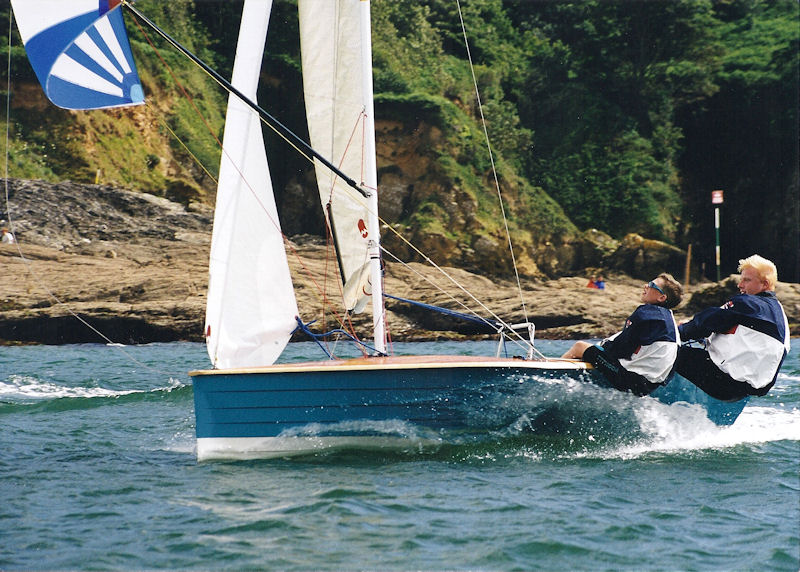 Stuart Bithell crewing Nick Heginbotham at age 12yrs photo copyright Demelza Mitchell taken at Salcombe Yacht Club and featuring the Merlin Rocket class