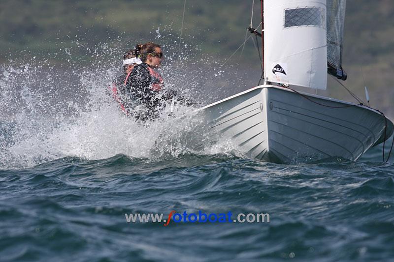 Day 3 of the Merlin Rocket nationals at Lyme Regis photo copyright Mike Rice / www.fotoboat.com taken at Lyme Regis Sailing Club and featuring the Merlin Rocket class