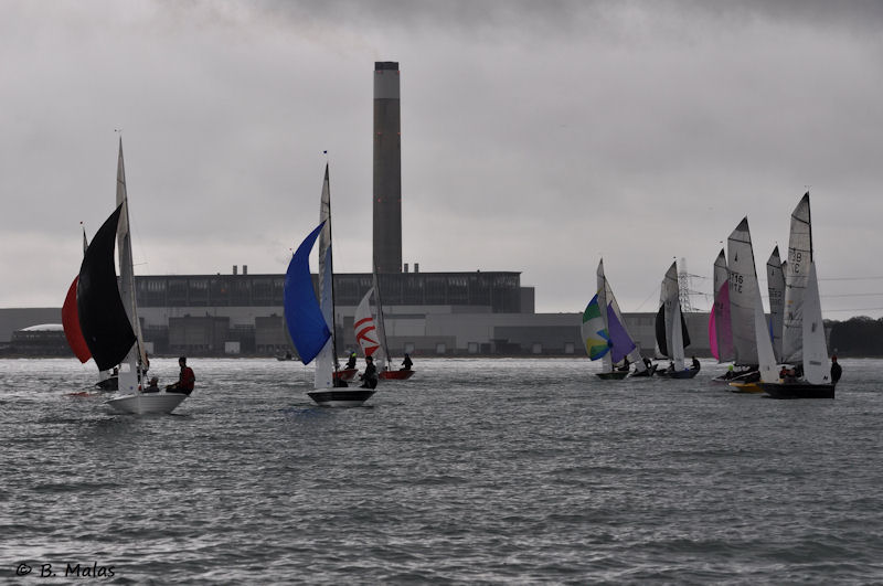 Merlin Rockets during the 2013 Hamble Warming Pan regatta photo copyright Bertrand Malas taken at Hamble River Sailing Club and featuring the Merlin Rocket class