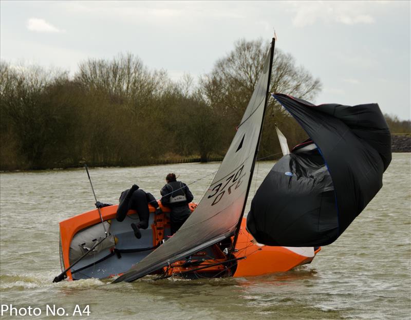 Boddington Reservoir fires killer gusts at the Merlin fleet photo copyright Tim Bury taken at Banbury Sailing Club and featuring the Merlin Rocket class