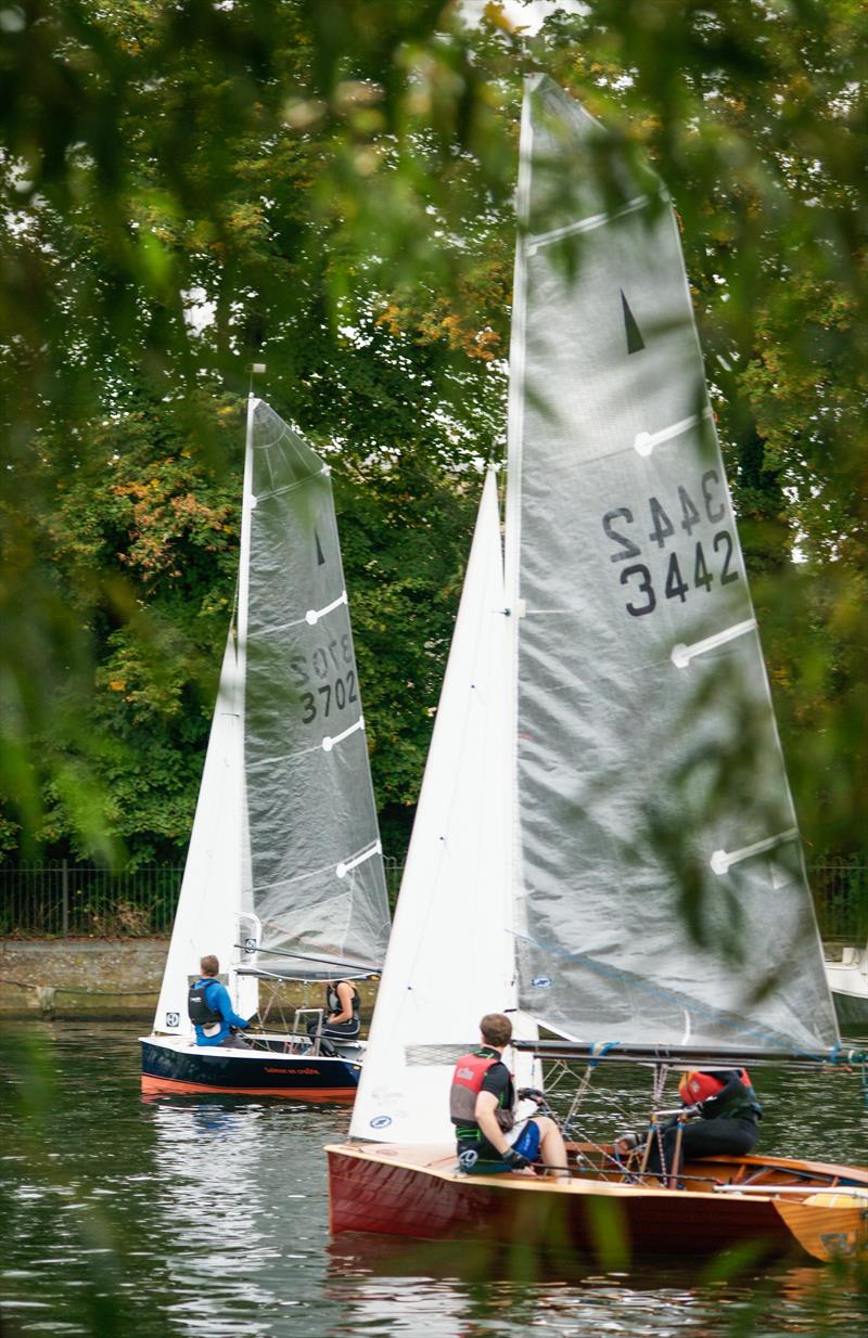 Racing for points in the Silver Tiller and Thames Series at Hampton photo copyright Paul Howat taken at Hampton Sailing Club and featuring the Merlin Rocket class