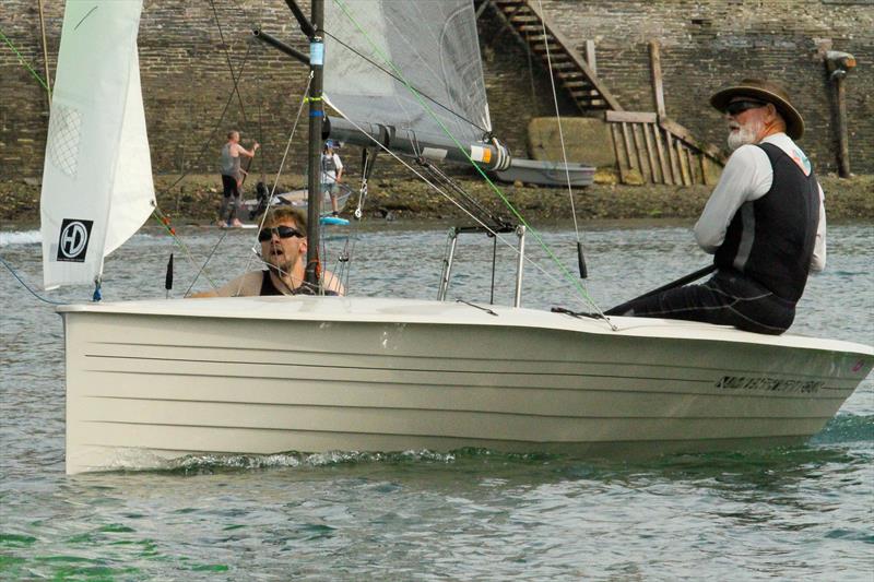 Alan Warren and Will Carroll take third in race 10 of Sharp's Doom Bar Salcombe Merlin Week photo copyright John Murrell taken at Salcombe Yacht Club and featuring the Merlin Rocket class