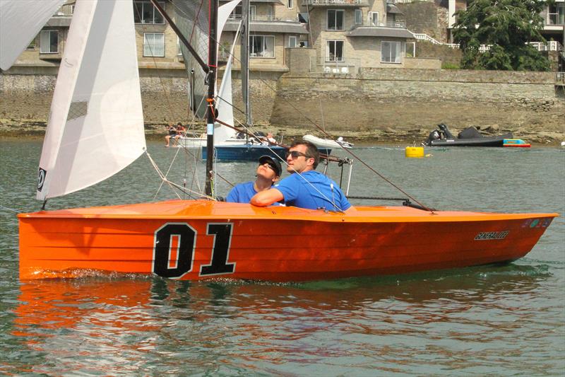 Tim and Lucy Harridge in race 10 of Sharp's Doom Bar Salcombe Merlin Week photo copyright John Murrell taken at Salcombe Yacht Club and featuring the Merlin Rocket class