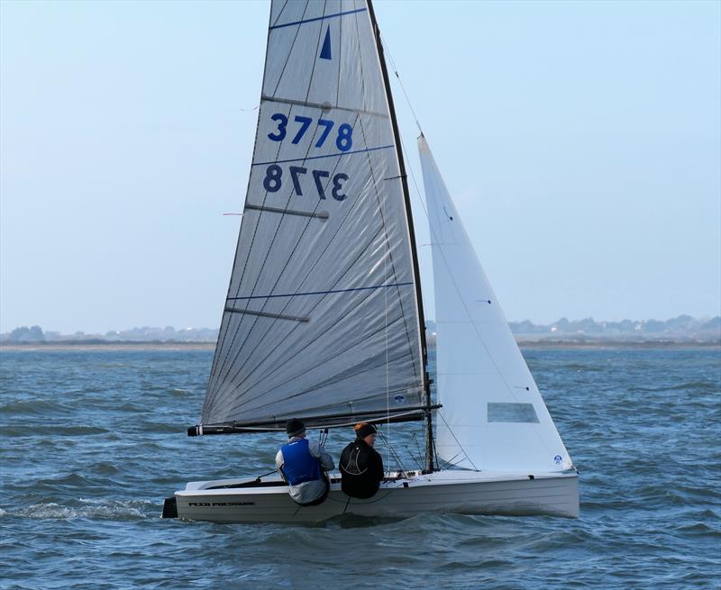 David and Vicki Lenz in race 6 of the Lymington Town SC Winter Series photo copyright Richard Russell taken at Lymington Town Sailing Club and featuring the Merlin Rocket class