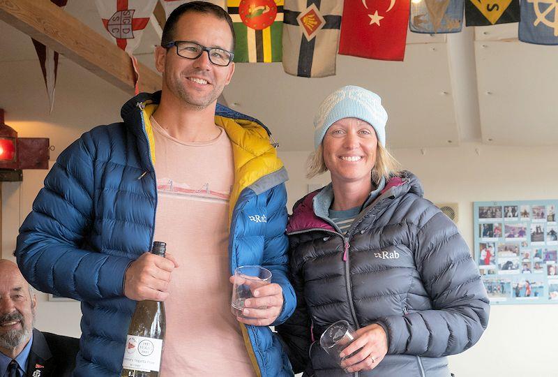 Centenary Regatta at Lyme Regis - Tim and Sarah Parsons with their prizes - photo © David Beer