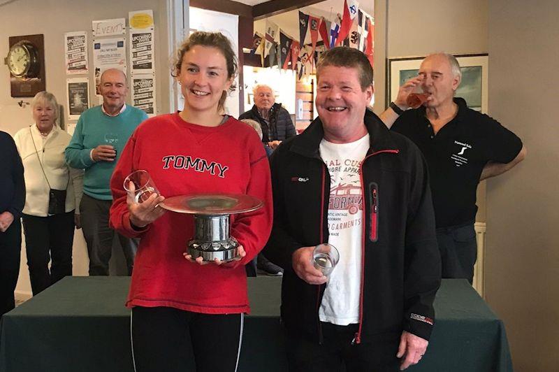 Matt Biggs and Beka Jones win the Craftinsure Merlin Rocket Silver Tiller Felucca Trophy at Hollingworth photo copyright Emma Turner taken at Hollingworth Lake Sailing Club and featuring the Merlin Rocket class