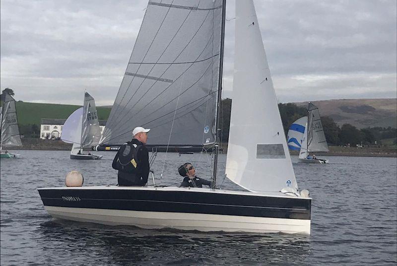 Richard Whitworth and Jasper Bramwell during the Craftinsure Merlin Rocket Silver Tiller Felucca Trophy at Hollingworth photo copyright Emma Turner taken at Hollingworth Lake Sailing Club and featuring the Merlin Rocket class