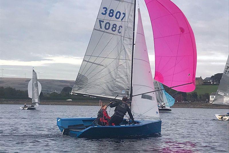 Tim Saxton and Mary Henderson during the Craftinsure Merlin Rocket Silver Tiller Felucca Trophy at Hollingworth - photo © Emma Turner