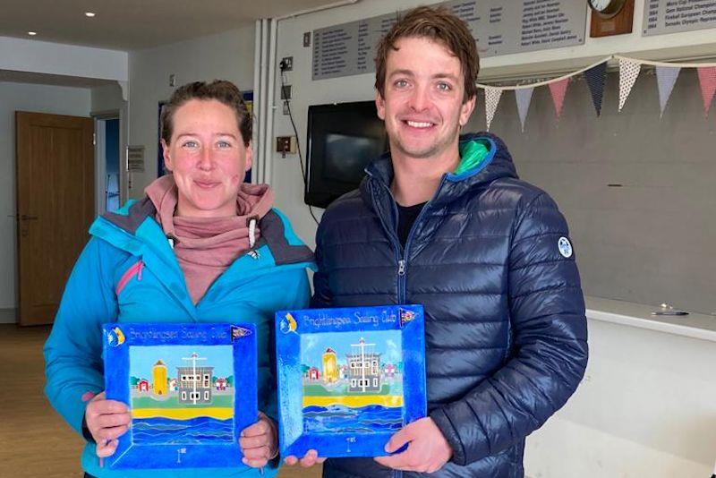Lottie Fildes and Ben Saxton win the Craftinsure Silver Tiller Merlin Rocket open meeting at Brightlingsea - photo © Pippa Kilsby