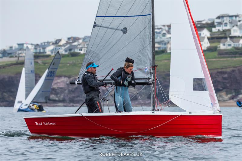 Craftinsure Merlin Rocket Silver Tiller at Rock day 1 photo copyright Robert Deaves / www.robertdeaves.uk taken at Rock Sailing and Waterski Club and featuring the Merlin Rocket class