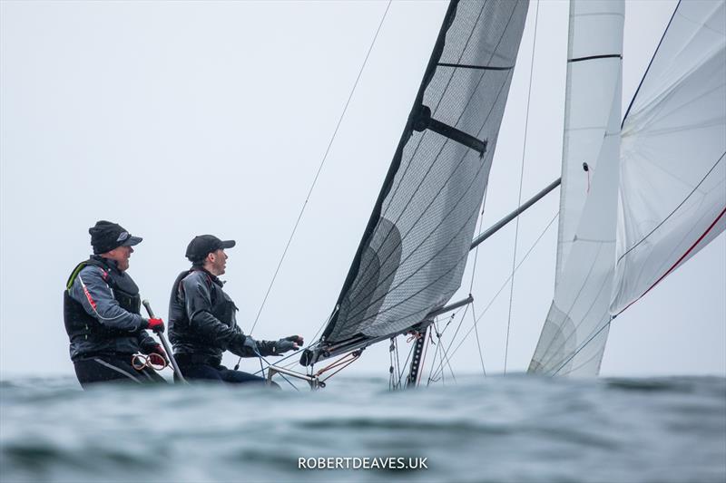 Craftinsure Merlin Rocket Silver Tiller at Rock day 2 photo copyright Robert Deaves / www.robertdeaves.uk taken at Rock Sailing and Waterski Club and featuring the Merlin Rocket class