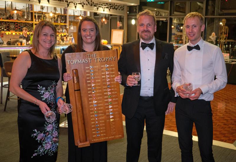 Merlin Rocket End Of Season Dinner: Lymington Town Sailing Club winners of the Top Mast Team Trophy (top three boats in the Silver Tiller) photo copyright Patrick Blake taken at Parkstone Yacht Club and featuring the Merlin Rocket class