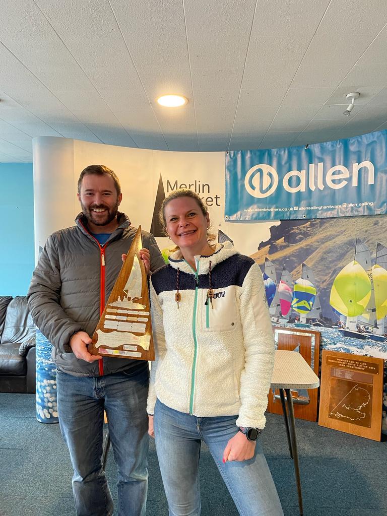 Tom Gillard and Rachael Gray win Merlin Rocket Allen South East Series 2023 Round 1 at Wembley photo copyright Livvy Bell taken at Wembley Sailing Club and featuring the Merlin Rocket class