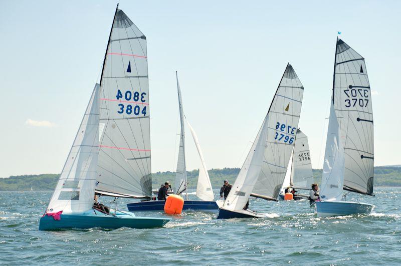 Leeward mark rounding - Merlin Rocket Women's Championships 2023 at Lymington Town photo copyright Pat Blake taken at Lymington Town Sailing Club and featuring the Merlin Rocket class