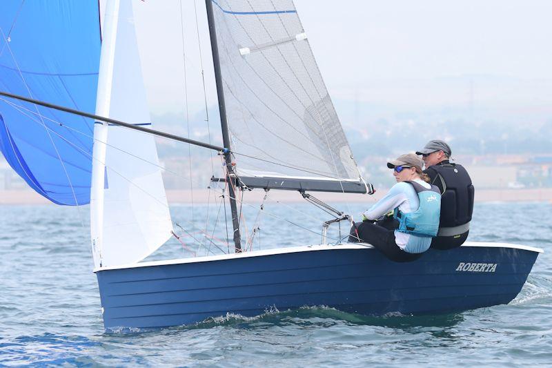 William Warren and Megan Pascoe win the 'Lighthouse Litre' in the Merlin Rocket Craftinsure Silver Tiller Series and Allen SE series at Shoreham photo copyright Warwick Baker / www.warwickpics.com taken at Shoreham Sailing Club and featuring the Merlin Rocket class