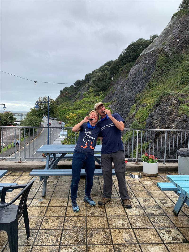 Mike and Jane Calvert win the Craftinsure Merlin Rocket Silver Tiller at Mumbles photo copyright Anna Aylward taken at Mumbles Yacht Club and featuring the Merlin Rocket class