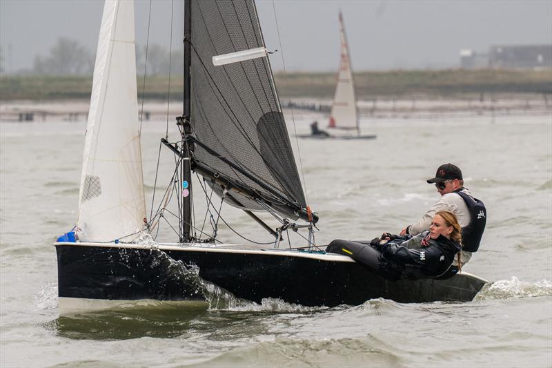 Flynn and Niamh Davies, Burnham Sailing Club, compete during Dinghy Easter Regatta photo copyright Petru Balau Sports Photography / sports.hub47.com taken at Royal Corinthian Yacht Club, Burnham and featuring the Merlin Rocket class