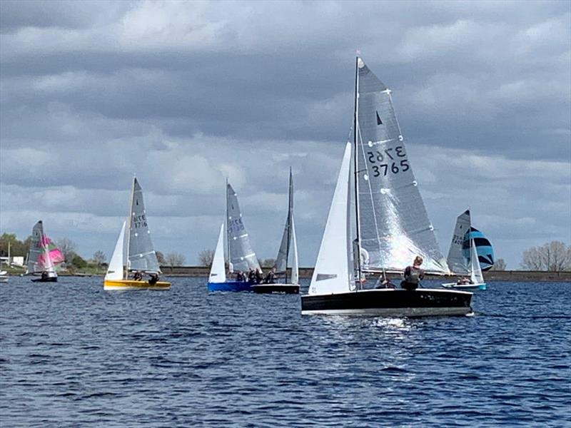 Racing upwind during Merlin Rocket Craftinsure Silver Tiller Round 2 at Bartley photo copyright BSC Members taken at Bartley Sailing Club and featuring the Merlin Rocket class