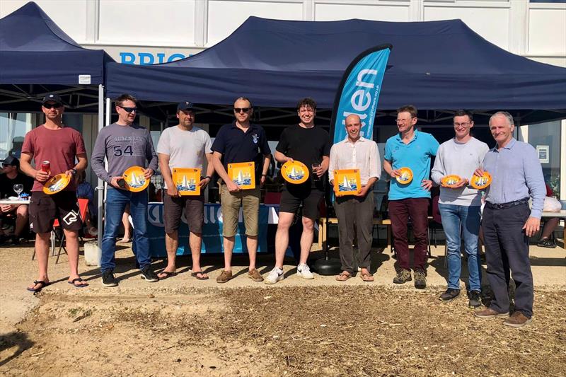 Merlin Rocket (and Solo class) prizewinners at the Allen SE Series at Brightlingsea photo copyright Jane Somerville taken at Brightlingsea Sailing Club and featuring the Merlin Rocket class