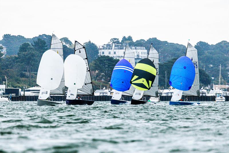 Stuart Bithell and Emma Clark lead from Simon and Ally Potts during the Craftinsure Silver Tiller at Parkstone Yacht Club photo copyright Phil Jackson / Digital Sailing taken at Parkstone Yacht Club and featuring the Merlin Rocket class