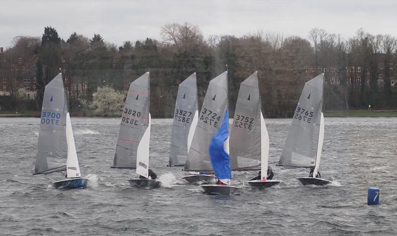 Close racing in Race 2 of the Merlin open at Midland Sailing Club - photo © Julian Harms