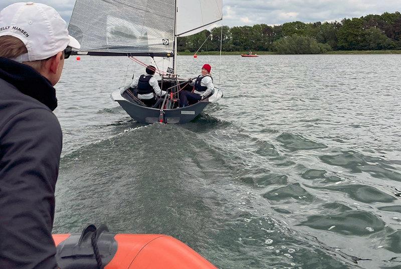 Storm Nuttal and Sally Wakefield under coaches orders - P&B Merlin Rocket Women's Championship at Northampton - photo © Sophie Mackley