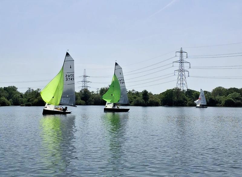 Light winds and spinnakers at the Merlin Rocket Youth Nationals photo copyright Paul Dean taken at Fishers Green Sailing Club and featuring the Merlin Rocket class