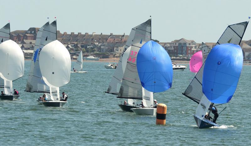 Forming an orderly queue at the gybe mark - Merlin Rocket Craftinsure Silver Tiller and Allspars South West Series at Starcross - photo © Heather Chipperfield