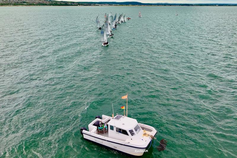 Bunching up for the fleet at the pin end - Merlin Rocket Craftinsure Silver Tiller at Whitstable - photo © Ayhan Betez / Eye Sky UK