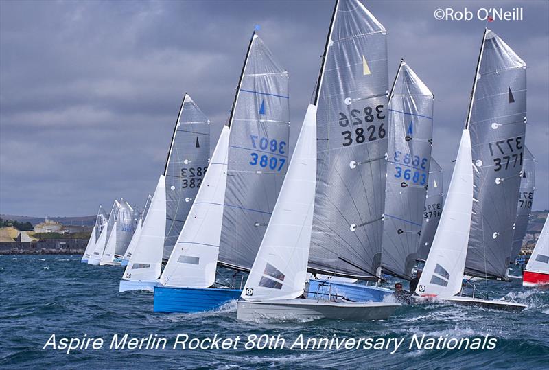 A near perfect start line on day 6 of the Aspire Merlin Rocket Nationals at the WPNSA - photo © Rob O'Neill