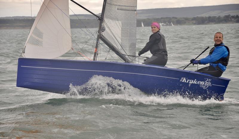 Differeing reaction for Mark Barwell and Lou Johnson during the Merlin Rocket Allspars SW Series at Lymington Town Sailing Club - photo © Nigel Brooke