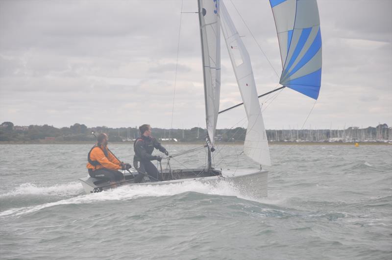 Crews behind the hoops during the Merlin Rocket Allspars SW Series at Lymington Town Sailing Club - photo © Nigel Brooke